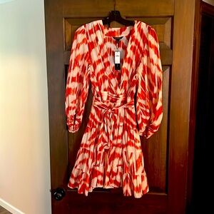 Super cute cotton orange and Burnt orange sundress with sleeve, nwt never worn